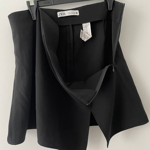 Zara - side slit black mini skirt - size XL - Picture 5 of 7